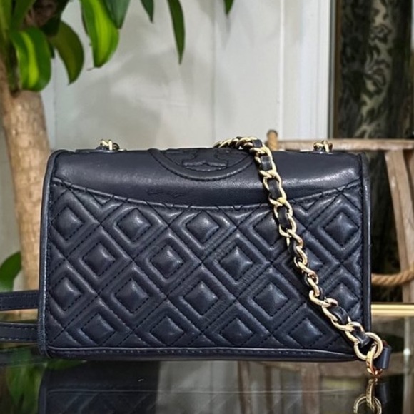 ♦️♦️  TORY BURCH AUTHENTIC BLUE FLEMING CROSSBODY HANDBAG ♦️♦️ - Picture 3 of 11